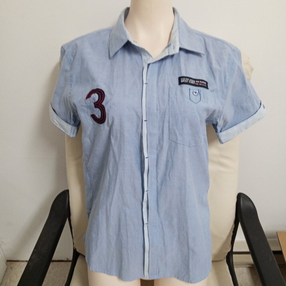 Navigation button down shirt